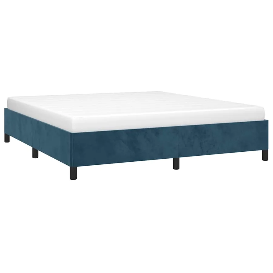 Cadre de lit sans matelas bleu foncé 180x200 cm velours - 3
