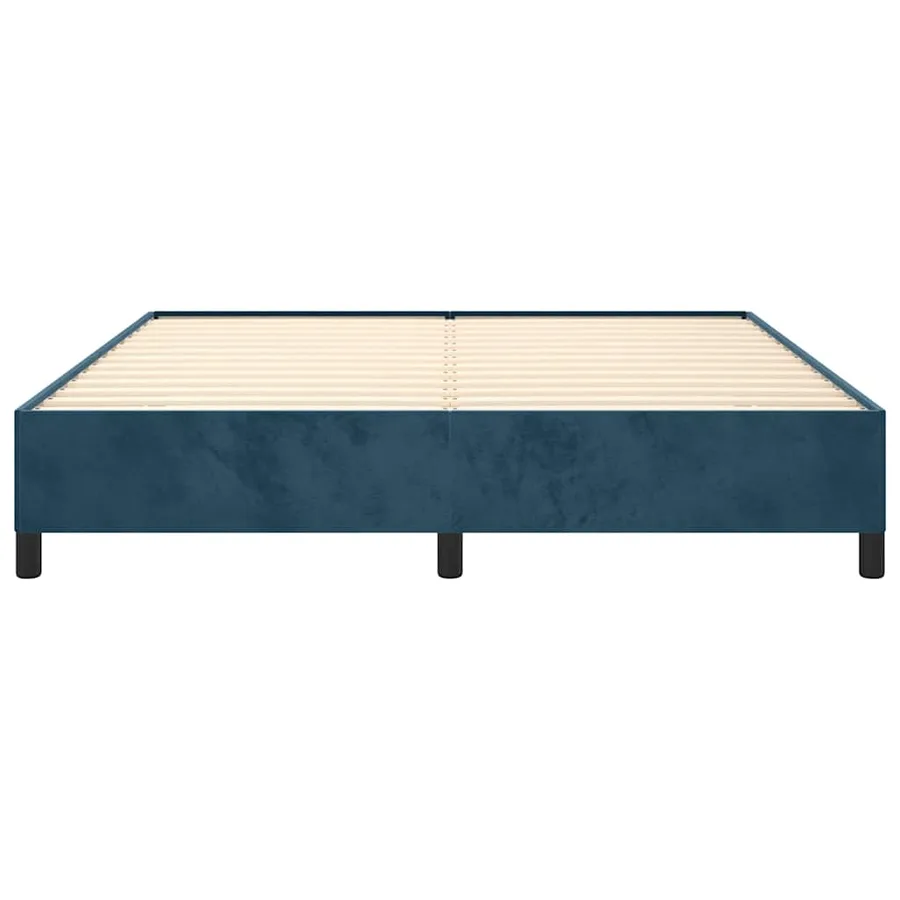 Cadre de lit sans matelas bleu foncé 180x200 cm velours - 5
