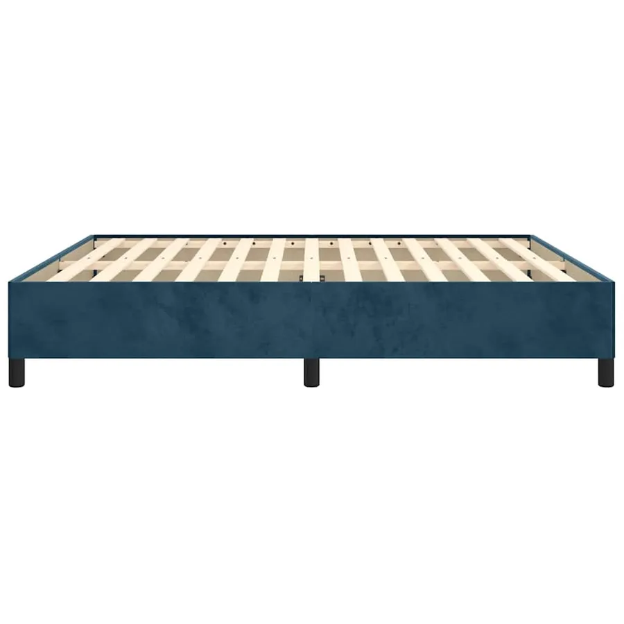 Cadre de lit sans matelas bleu foncé 180x200 cm velours - 6
