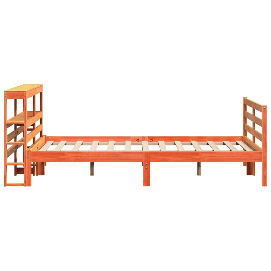 Cadre de lit sans matelas cire marron 120x190cm bois pin massif - 7