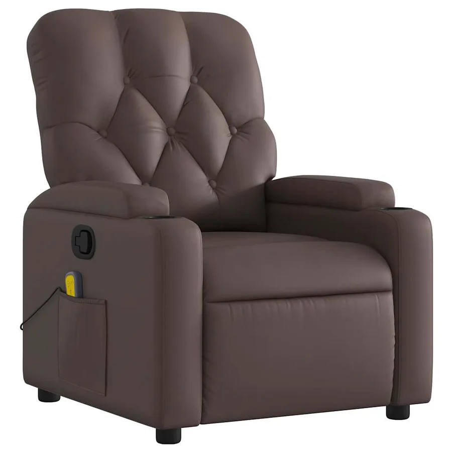 Fauteuil de massage inclinable Marron Similicuir - 3