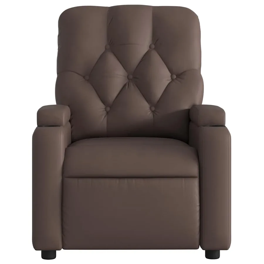 Fauteuil de massage inclinable Marron Similicuir - 7