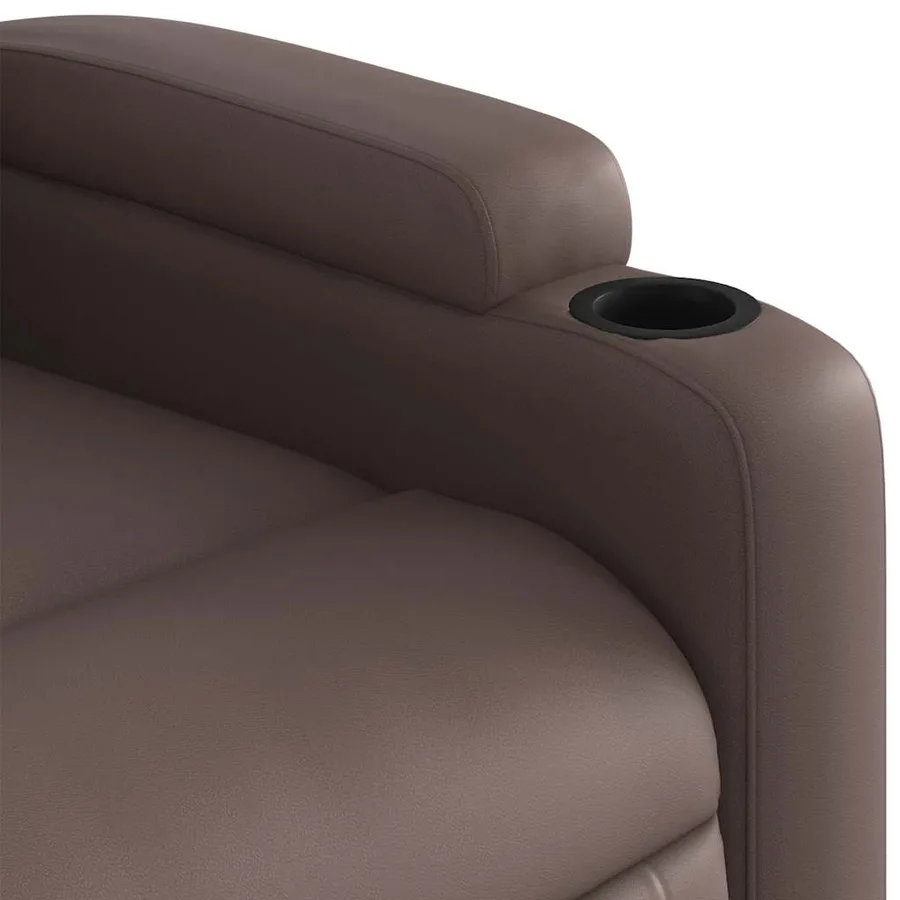 Fauteuil de massage inclinable Marron Similicuir - 9