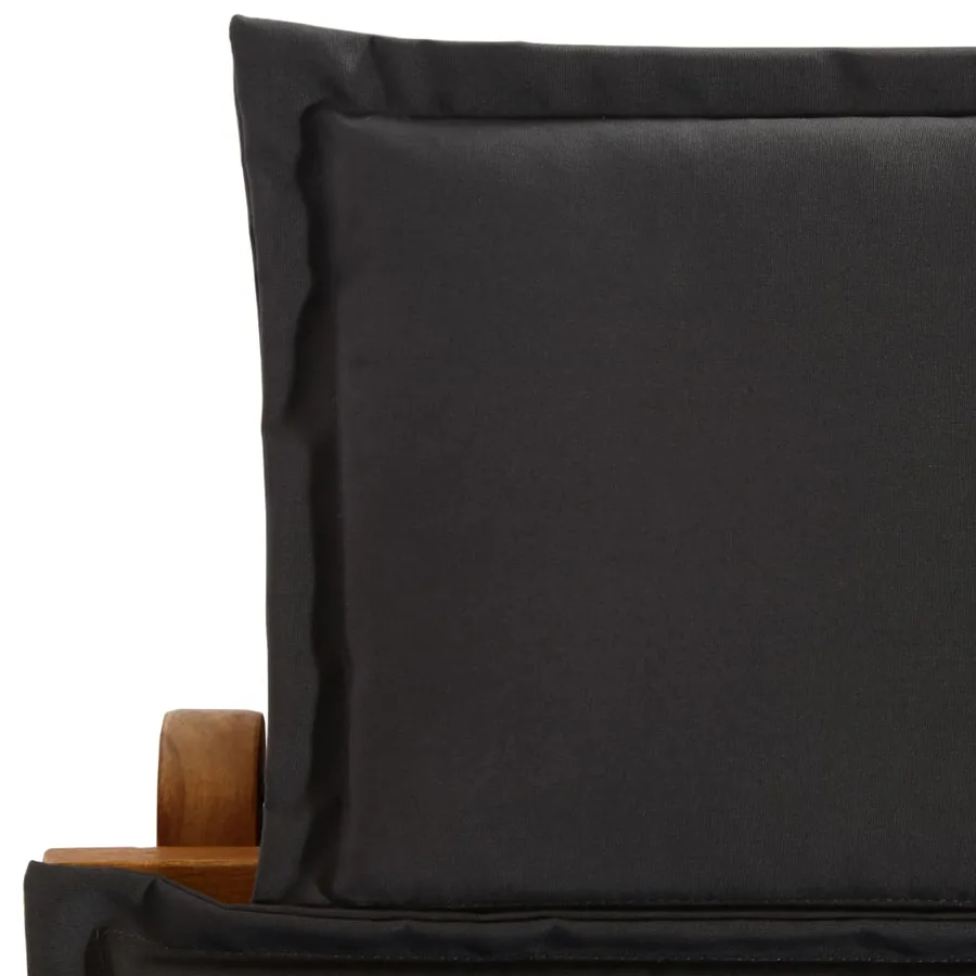 Chaise longue avec coussin Bois d'acacia solide Gris foncé - 6