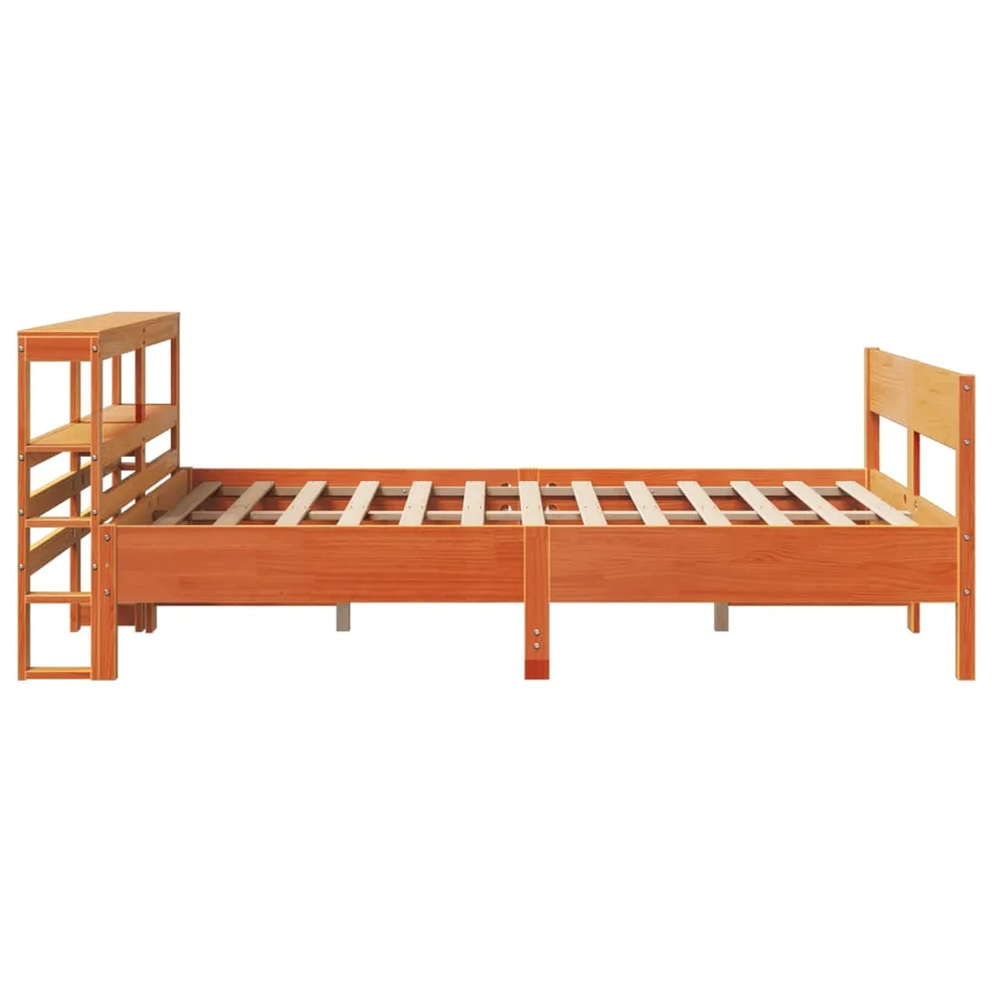 Cadre de lit sans matelas cire marron 120x190cm bois pin massif - 5