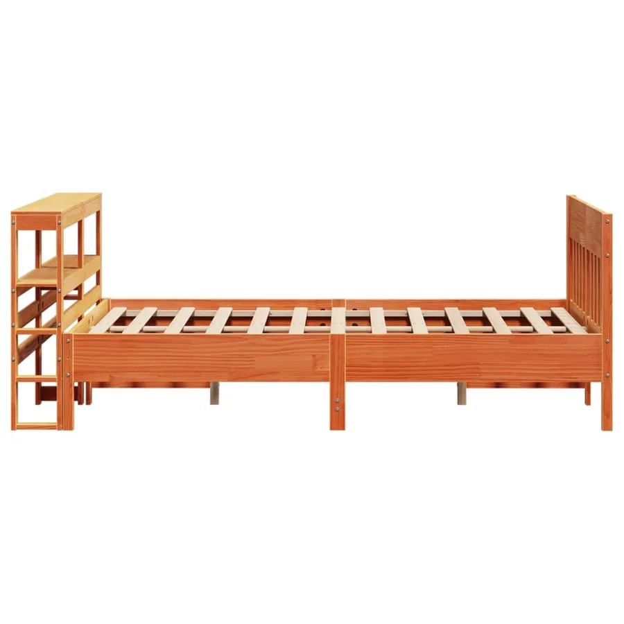 Cadre de lit sans matelas cire marron 120x190cm bois pin massif - 5