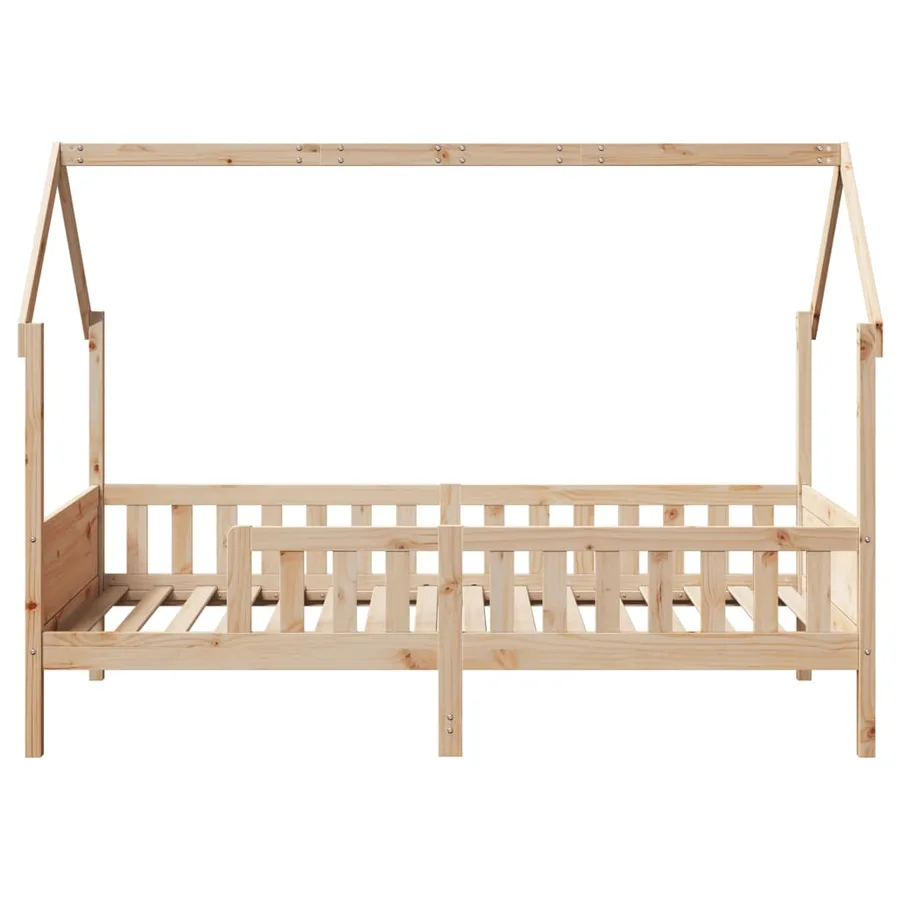 Cadre de lit d'enfants forme de maison sans matelas pin - 4