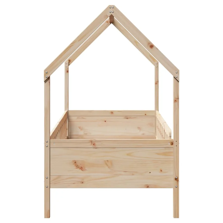 Cadre de lit d'enfants forme de maison sans matelas pin - 5