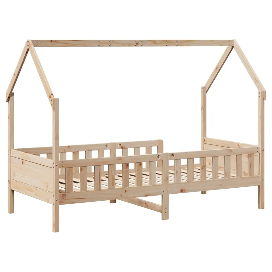 Cadre de lit d'enfants forme de maison sans matelas pin - 6
