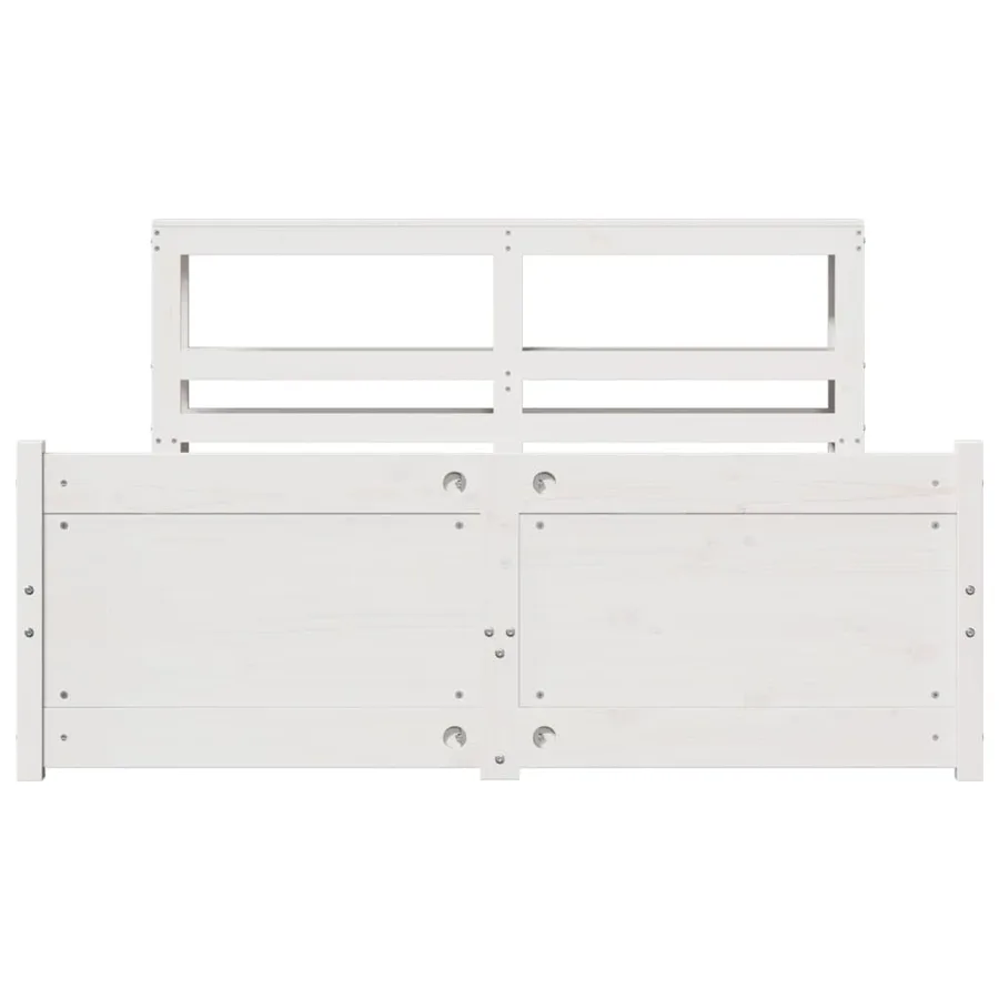 Cadre de lit avec tête de lit sans matelas blanc 150x200 cm - 4