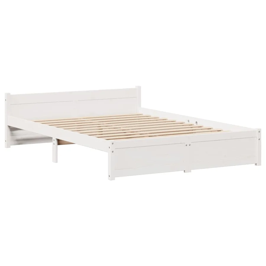 Cadre de lit avec tête de lit sans matelas blanc 150x200 cm - 5