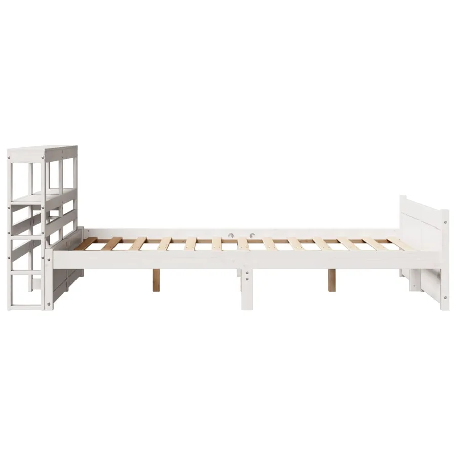 Cadre de lit avec tête de lit sans matelas blanc 150x200 cm - 7