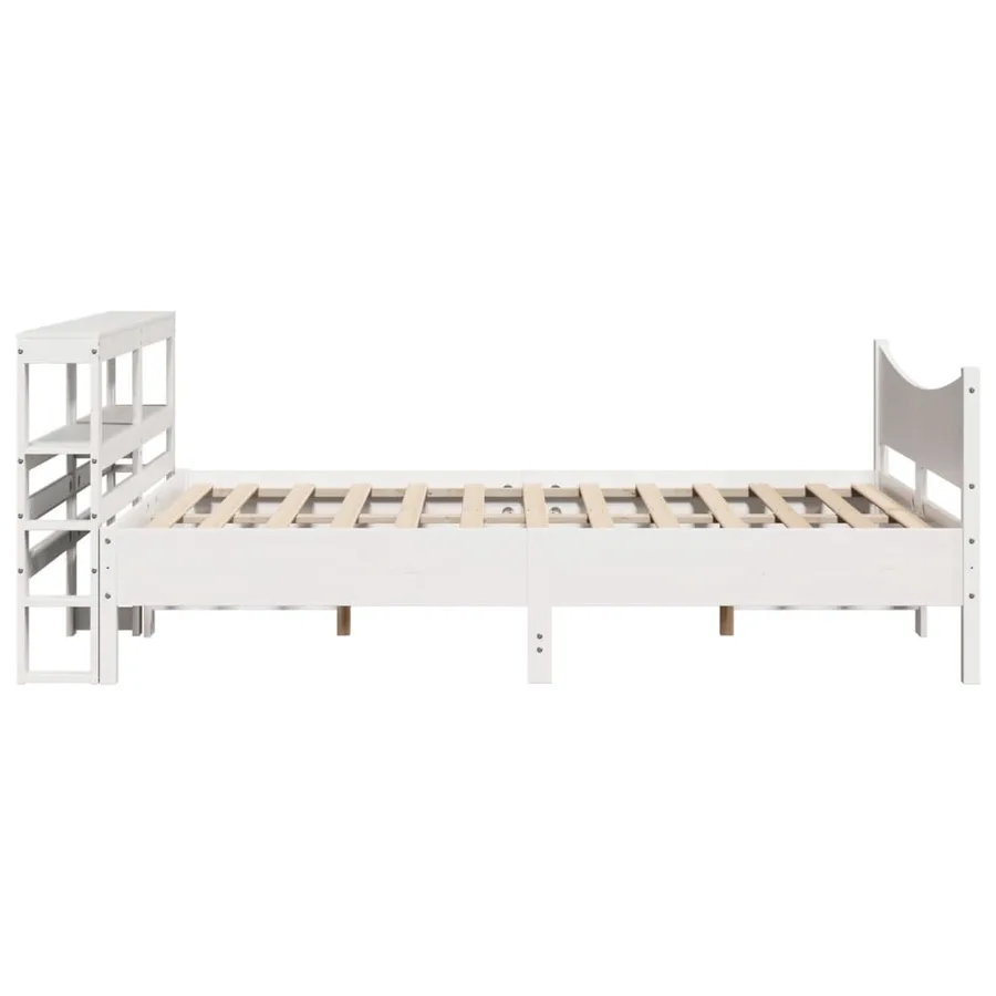 Cadre de lit avec tête de lit blanc 150x200 cm bois pin massif - 7