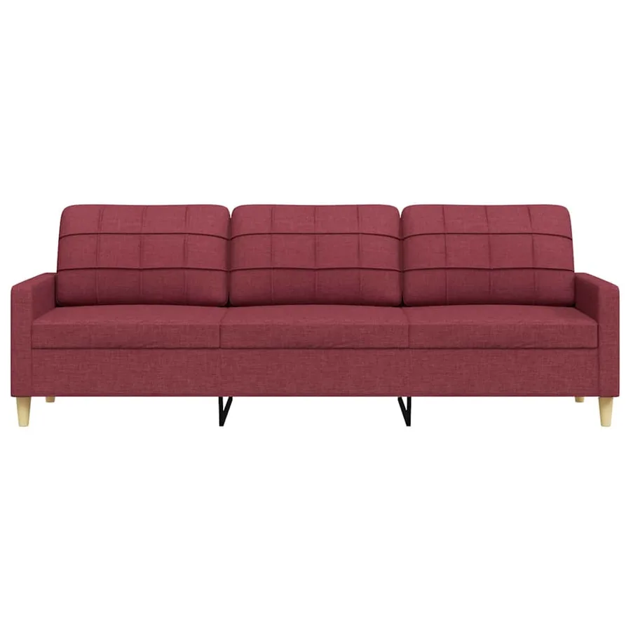 Canapé à 3 places Rouge bordeaux 210 cm Tissu - 4