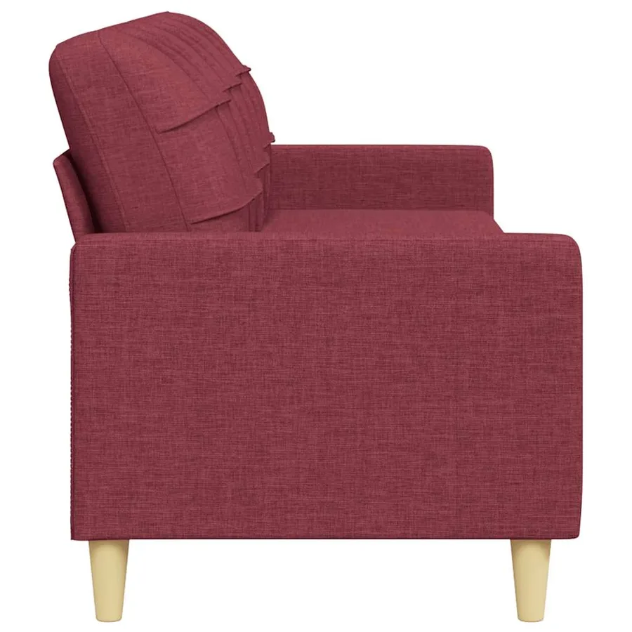 Canapé à 3 places Rouge bordeaux 210 cm Tissu - 5