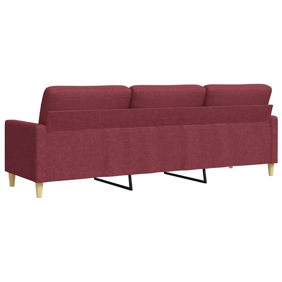Canapé à 3 places Rouge bordeaux 210 cm Tissu - 6