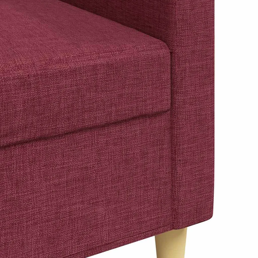 Canapé à 3 places Rouge bordeaux 210 cm Tissu - 7
