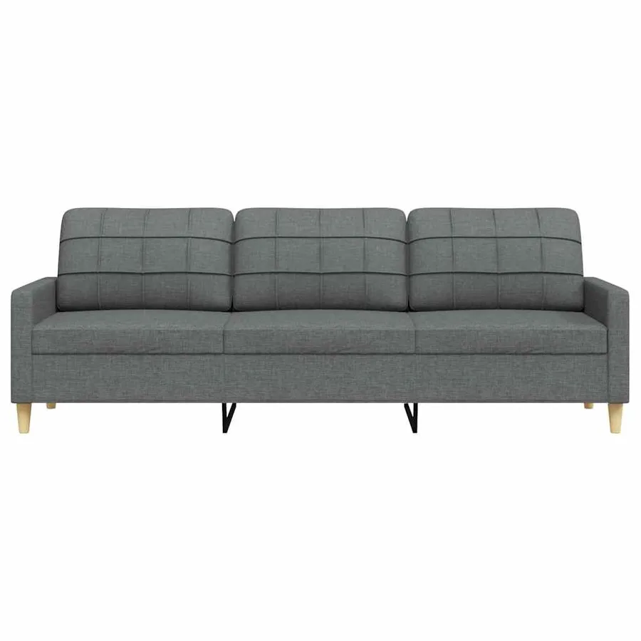 Canapé à 3 places Gris foncé 210 cm Tissu - 4