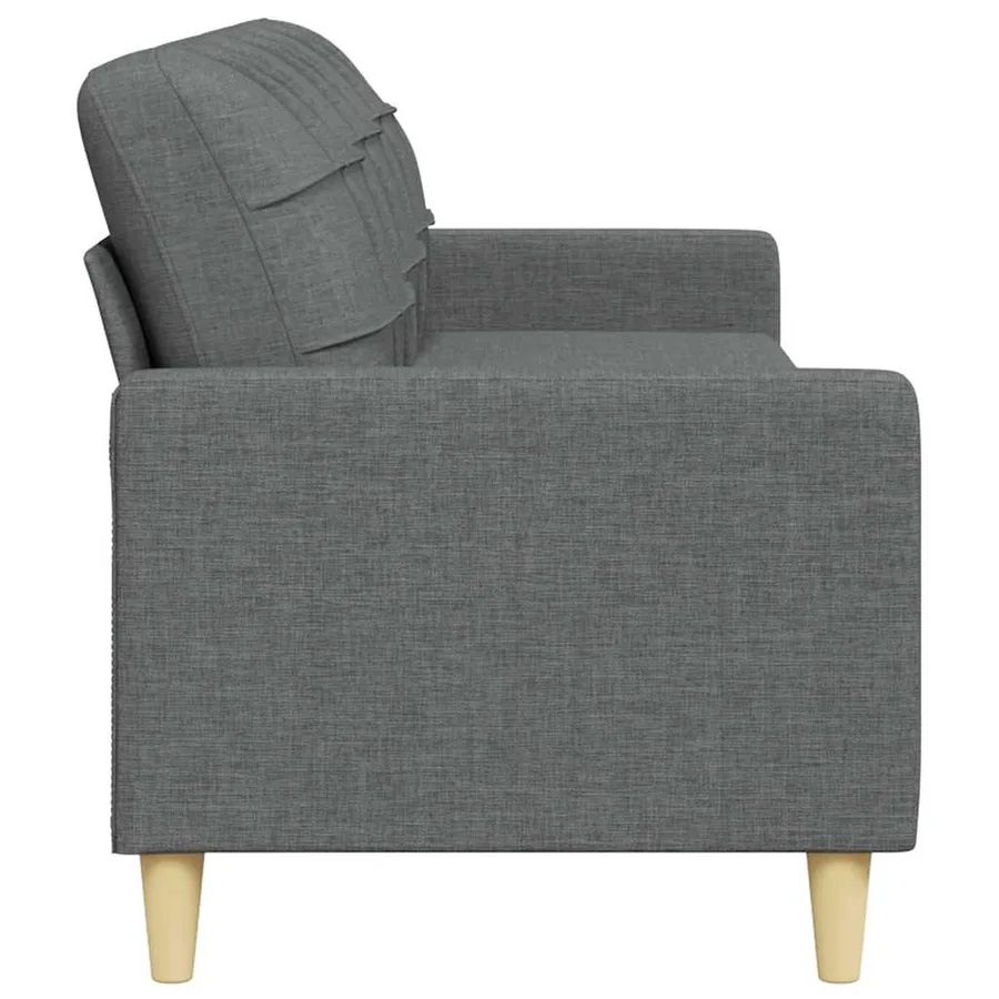 Canapé à 3 places Gris foncé 210 cm Tissu - 5