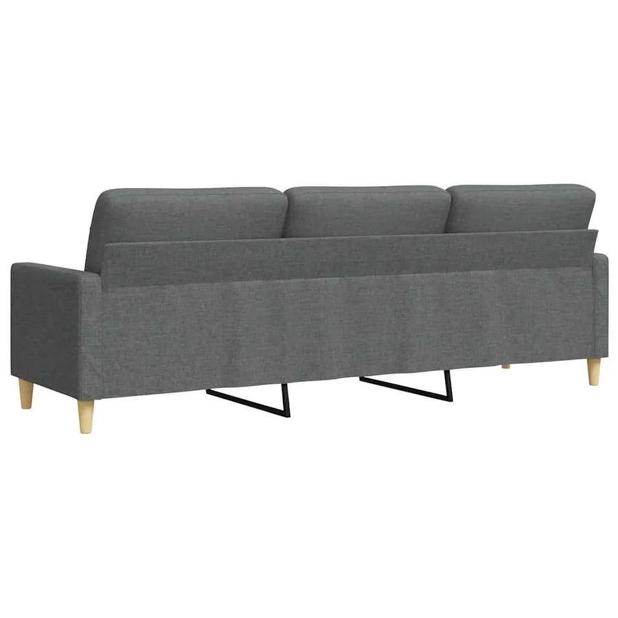 Canapé à 3 places Gris foncé 210 cm Tissu - 6