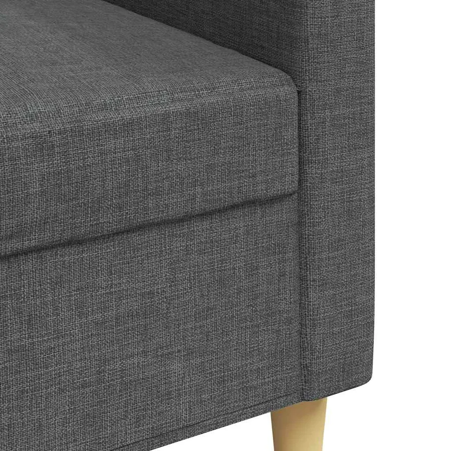 Canapé à 3 places Gris foncé 210 cm Tissu - 7