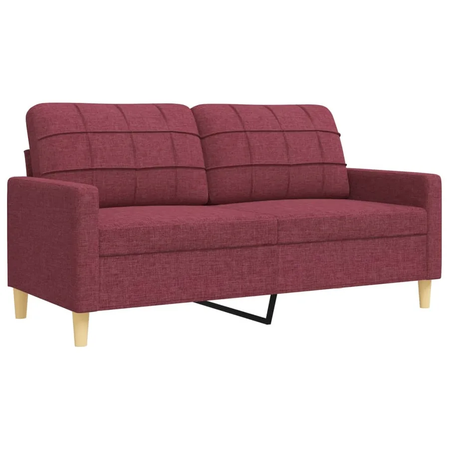 Ensemble de canapés 3 pcs rouge bordeaux tissu - 5
