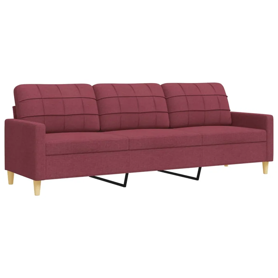 Ensemble de canapés 3 pcs rouge bordeaux tissu - 6