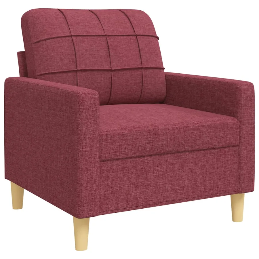 Ensemble de canapés 3 pcs coussins décoratifs bordeaux tissu - 4