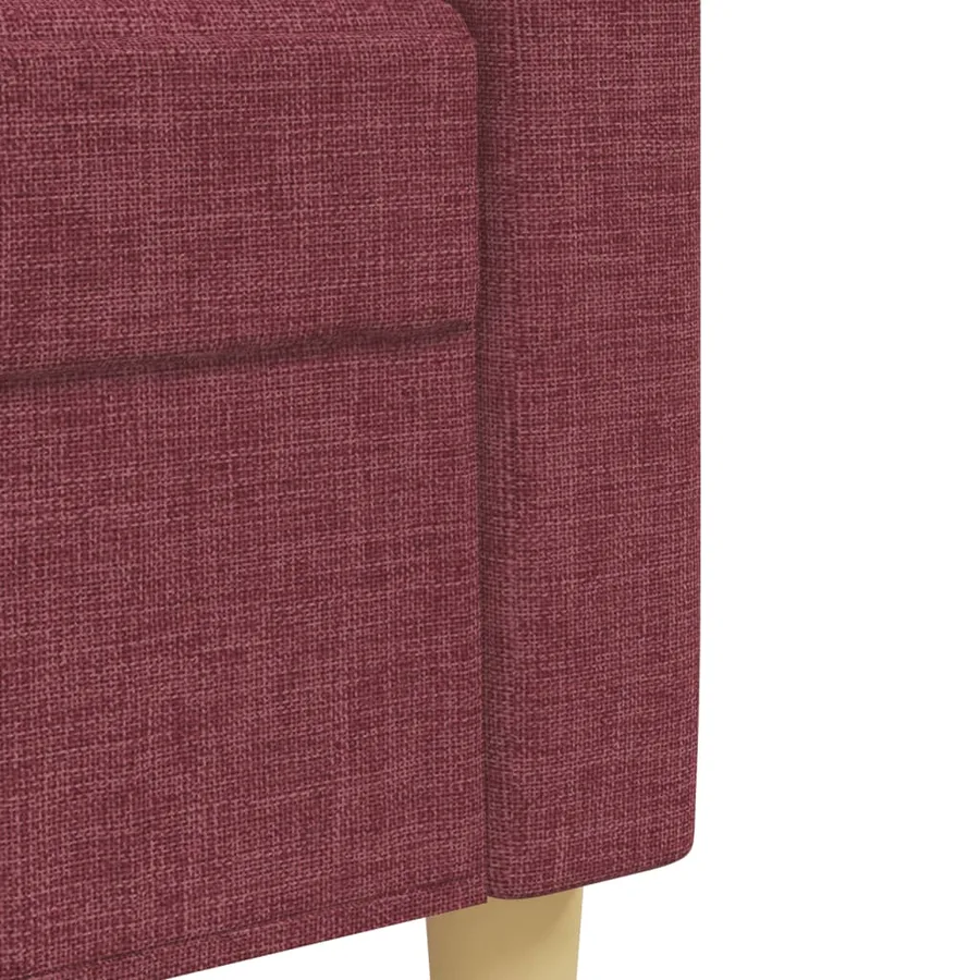 Ensemble de canapés 3 pcs coussins décoratifs bordeaux tissu - 8