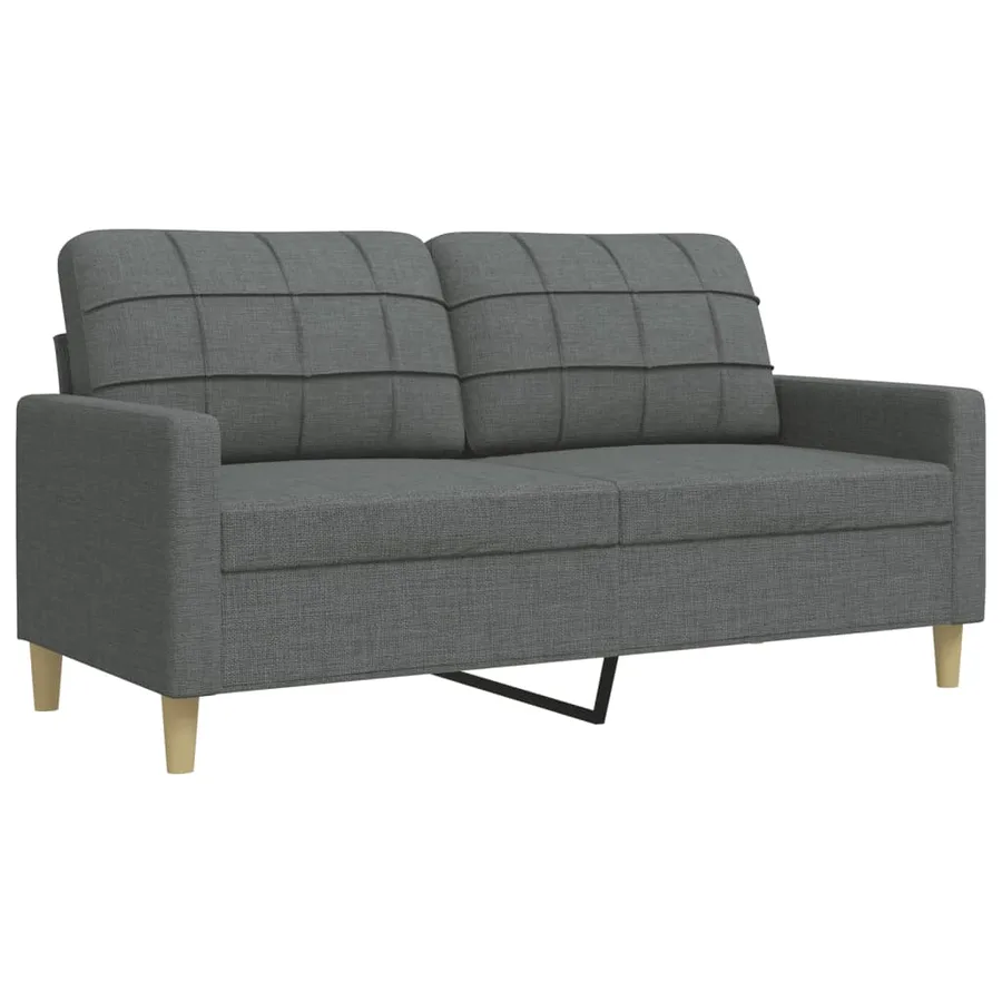Ensemble de canapés 3 pcs avec repose-pied gris foncé tissu - 4