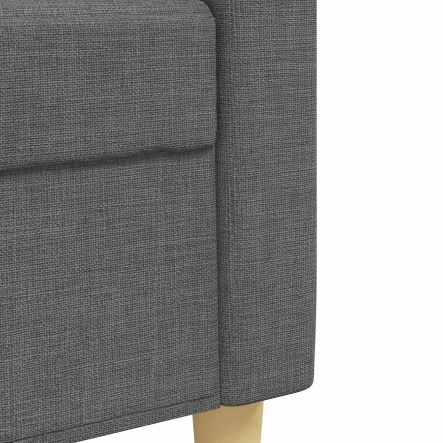 Ensemble de canapés 3 pcs avec repose-pied gris foncé tissu - 7