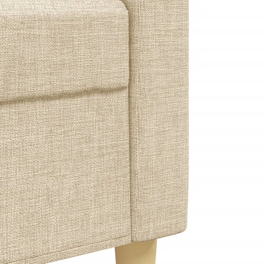 Ensemble de canapés 2 pcs avec coussins décoratifs crème tissu - 7