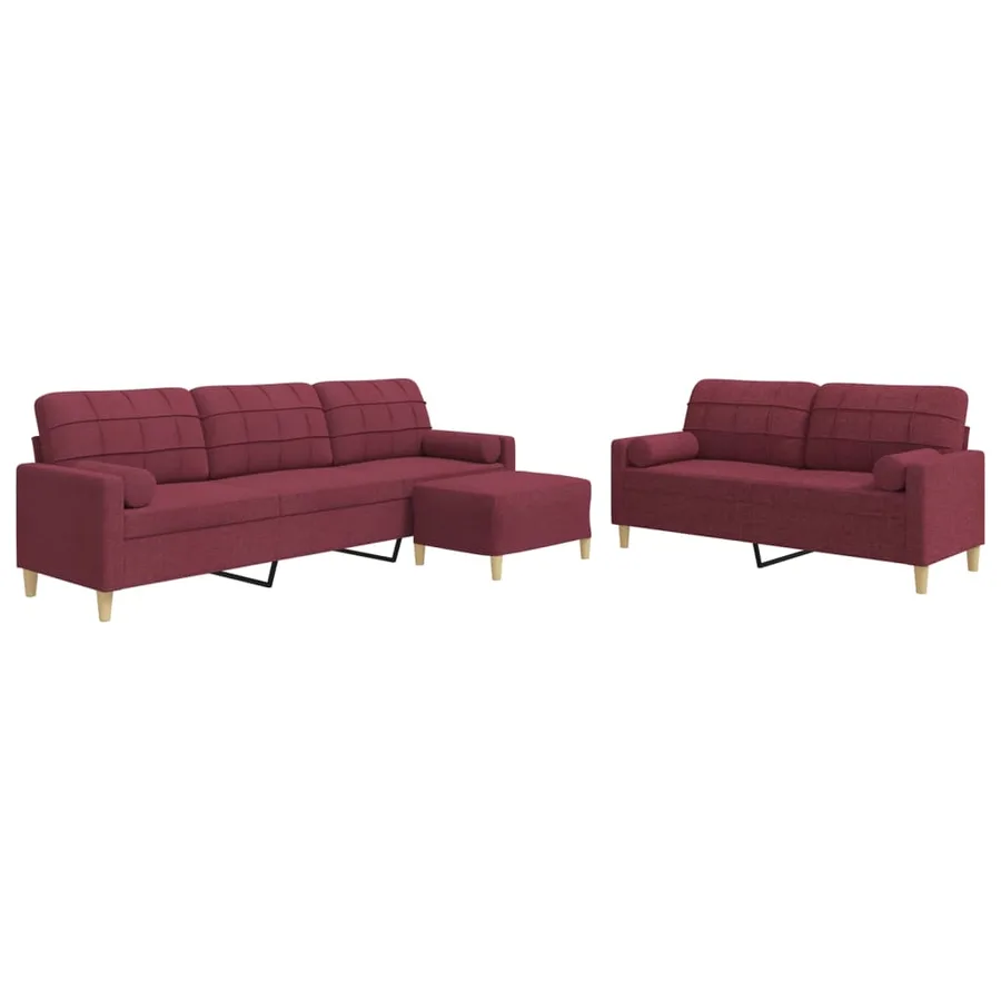 Ensemble de canapés 3 pcs repose-pied et coussins décoratifs - 2