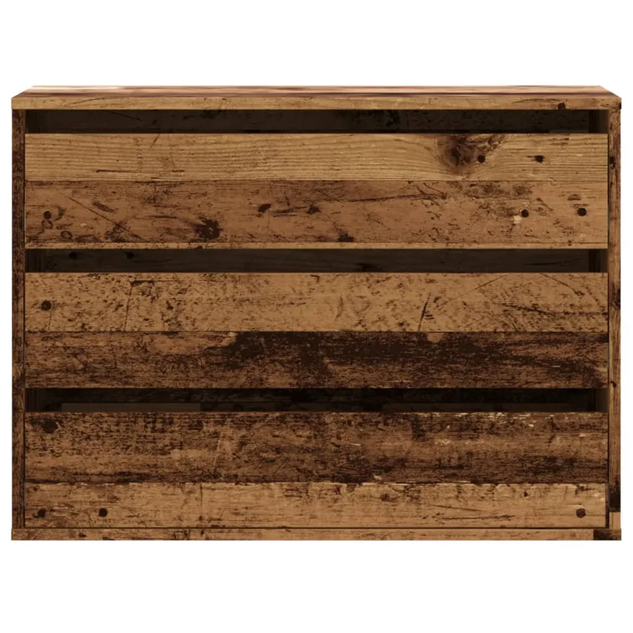 Commode d'angle vieux bois 80x41x58 cm bois d'ingénierie - 4