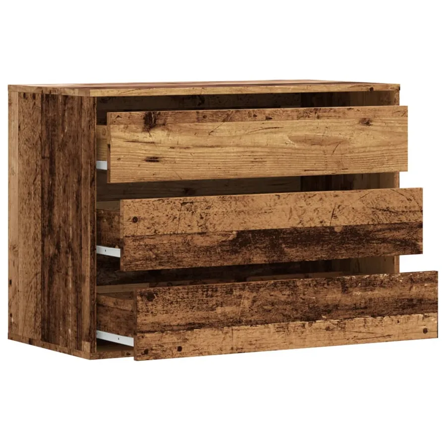 Commode d'angle vieux bois 80x41x58 cm bois d'ingénierie - 5