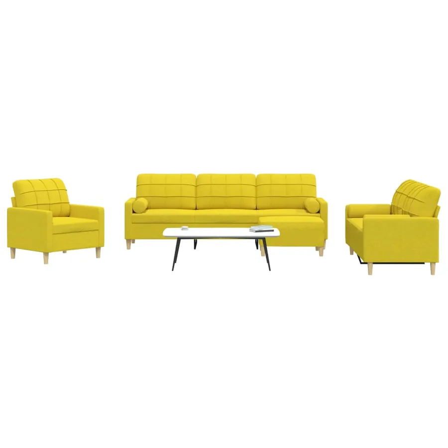 Ensemble de canapés 4 pcs repose-pied et coussins décoratifs