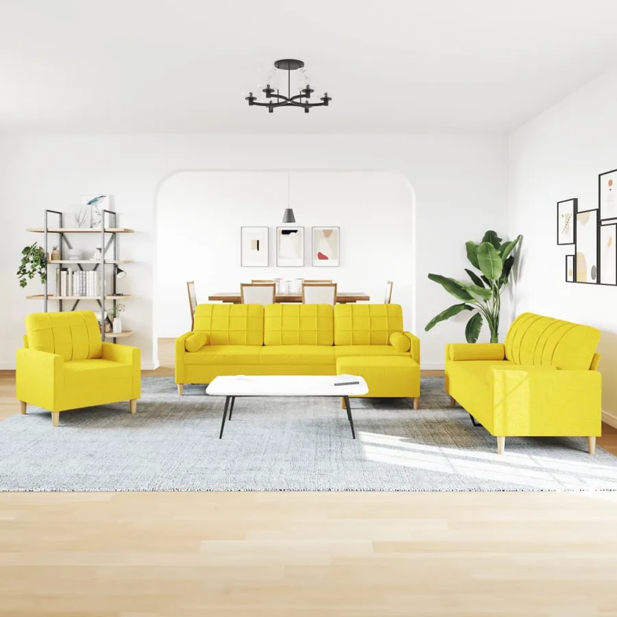 Ensemble de canapés 4 pcs repose-pied et coussins décoratifs - 3