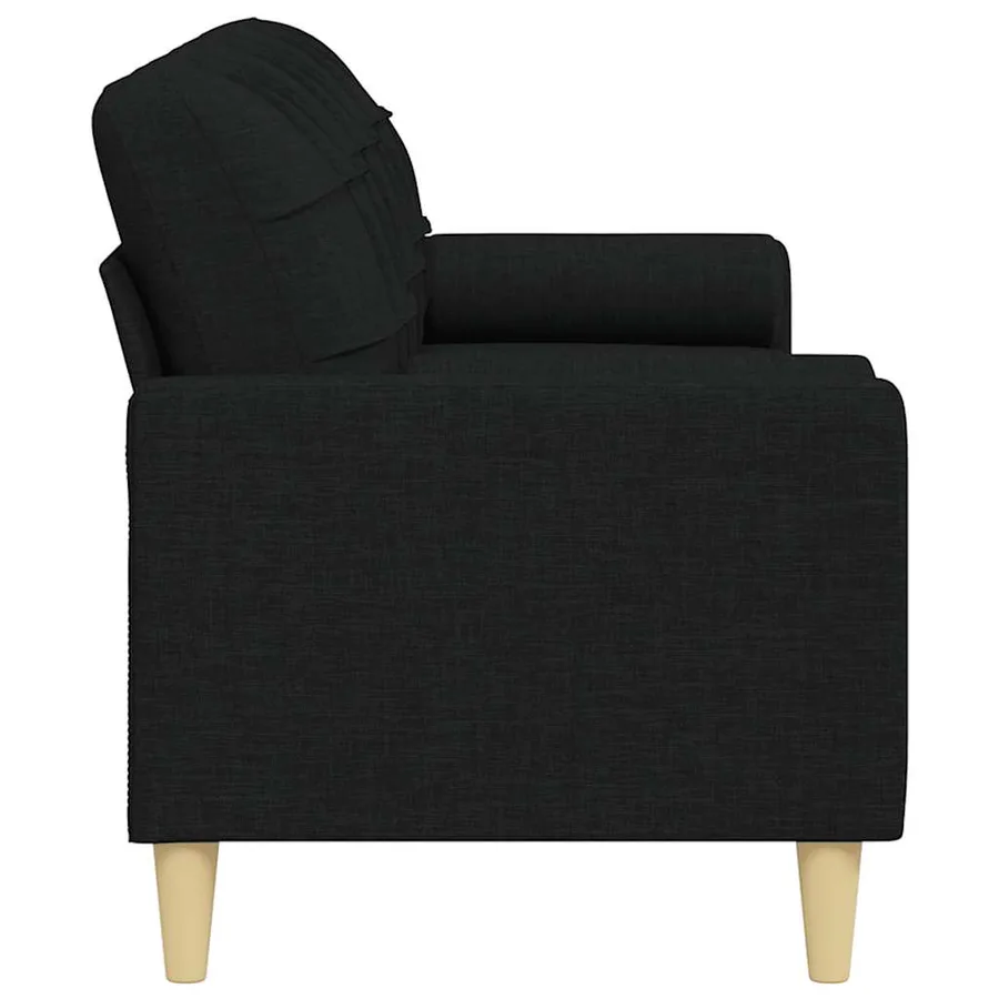 Canapé 3 places avec oreillers décoratifs noir 210 cm tissu - 4