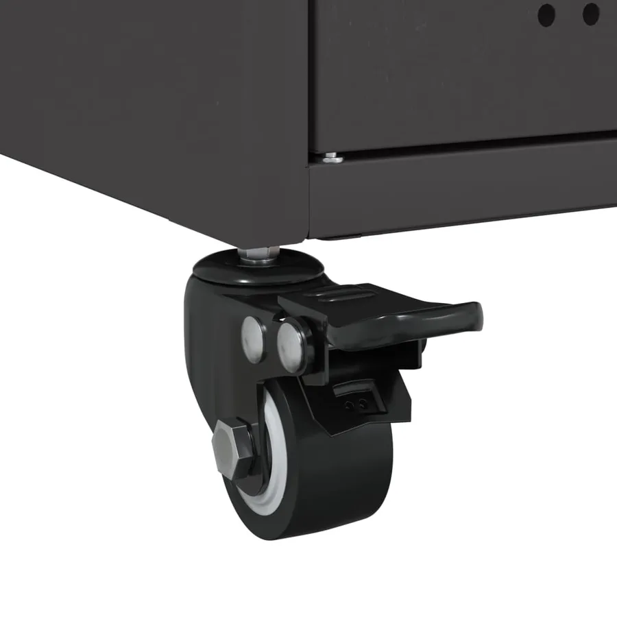 Buffet noir 100,5x39x72 cm acier - 11