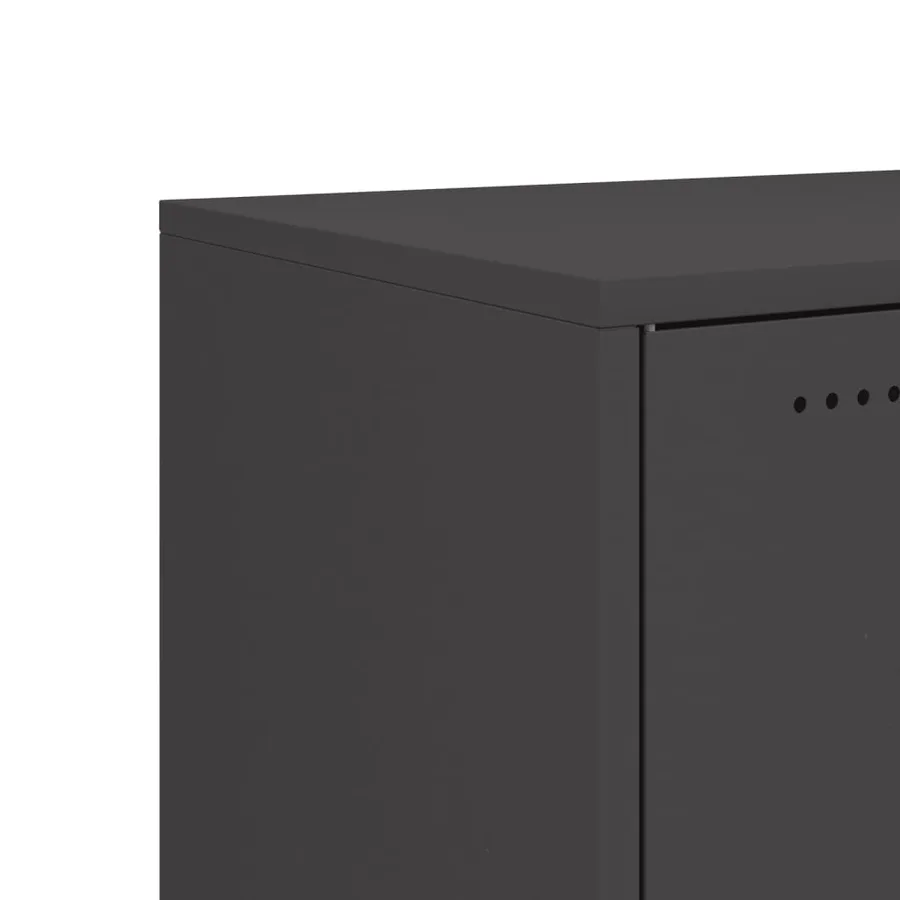 Buffet noir 100,5x39x72 cm acier - 12