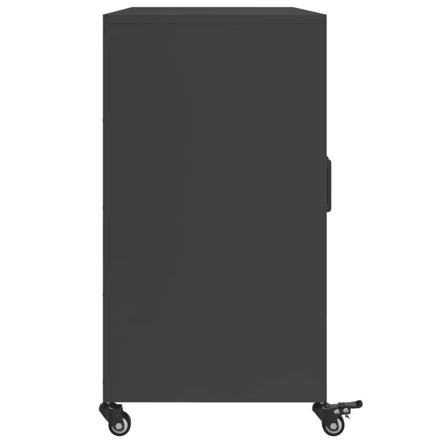 Buffet noir 100,5x39x72 cm acier - 7