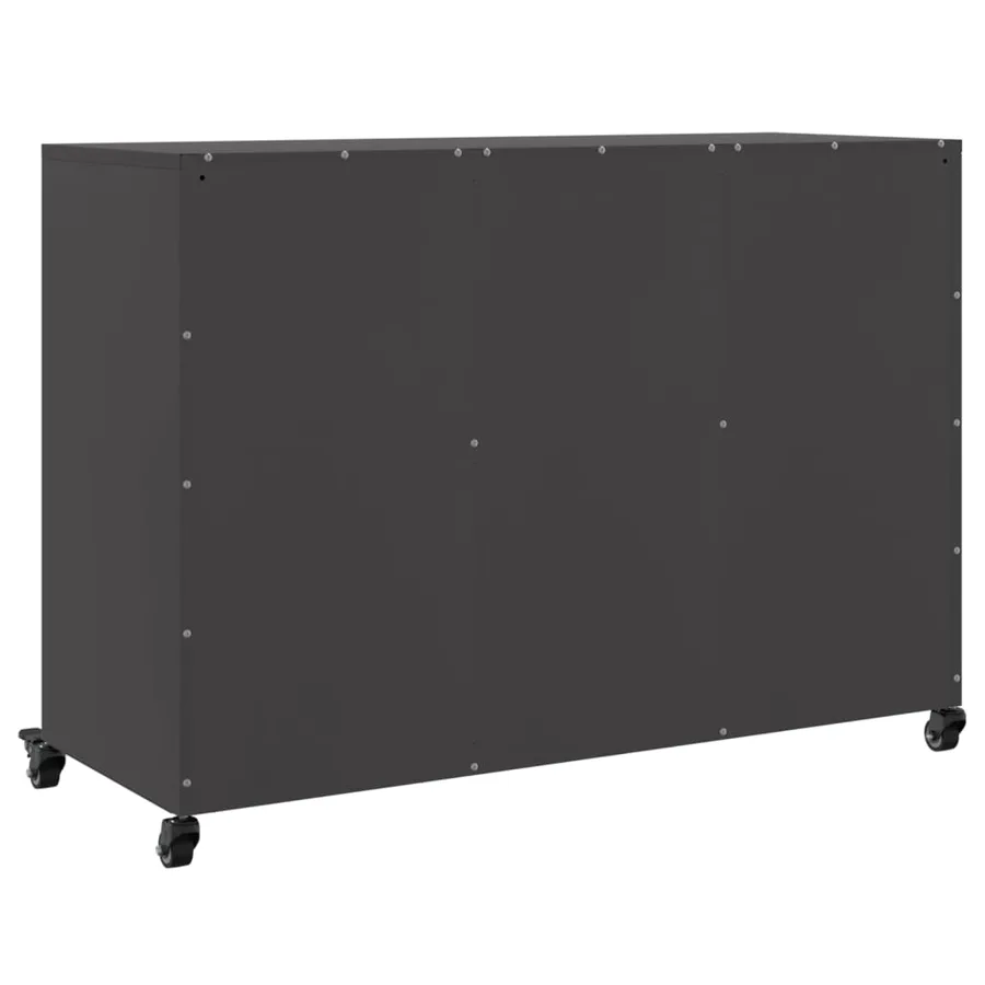 Buffet noir 100,5x39x72 cm acier - 8