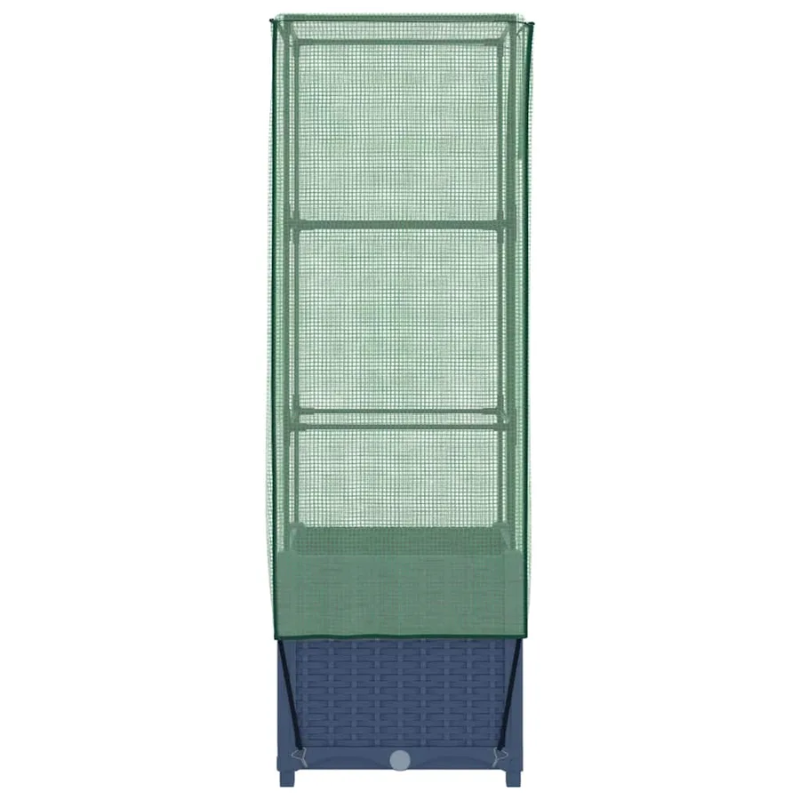 Jardinière surélevée avec housse aspect rotin 40x40x139 cm - 5