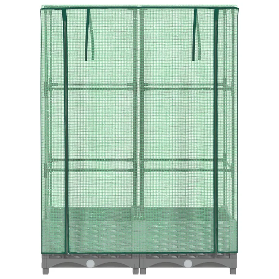 Jardinière surélevée avec housse aspect rotin 80x40x123 cm - 4