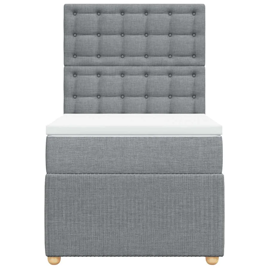 Sommier à lattes de lit et matelas Gris clair 90x190 cm Tissu - 4