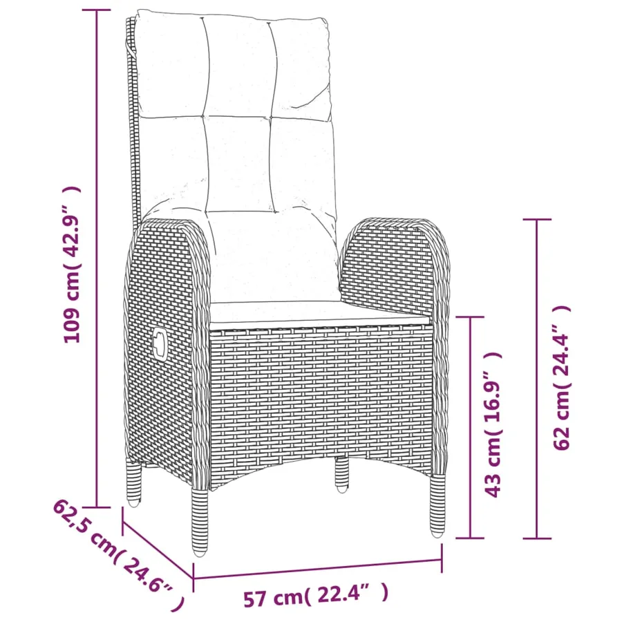 Ensemble à manger de jardin coussins 5 pcs noir et gris - 10