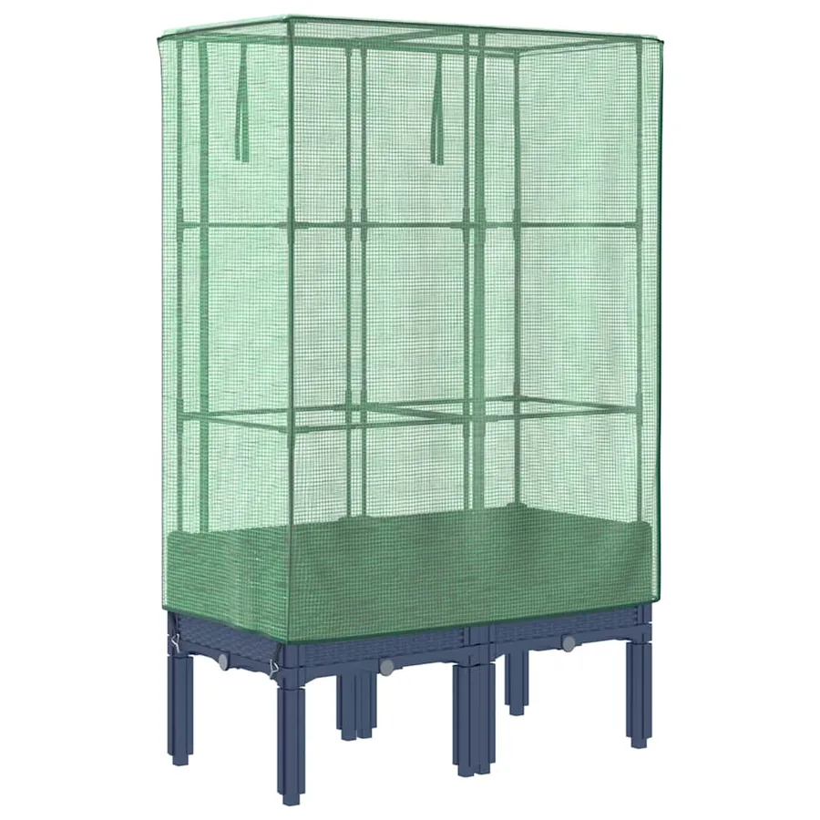 Jardinière surélevée avec housse aspect rotin 80x40x140 cm - 6