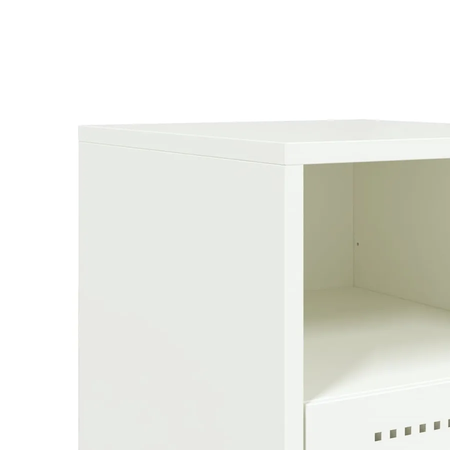 Tables de chevet 2 pcs blanc 36x39x60,5 cm acier - 10