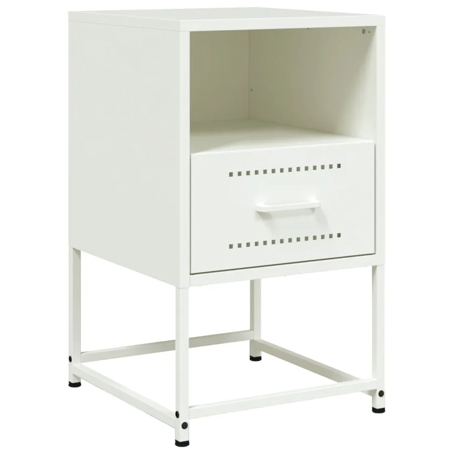 Tables de chevet 2 pcs blanc 36x39x60,5 cm acier - 5