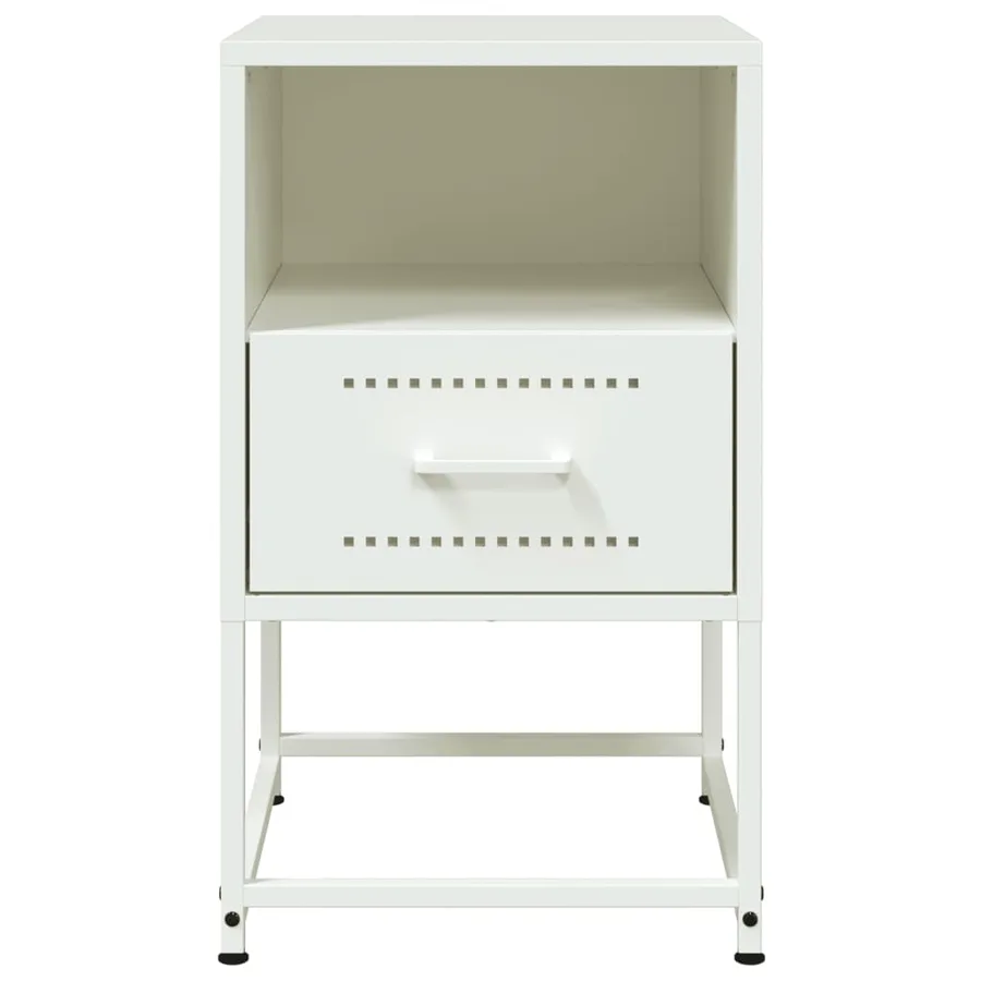 Tables de chevet 2 pcs blanc 36x39x60,5 cm acier - 6
